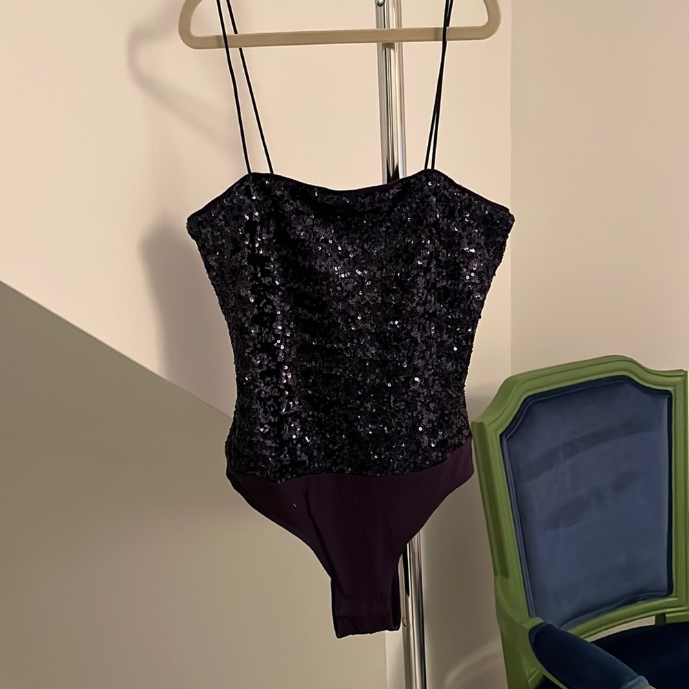 Blue sequence bodysuit size 4/XS